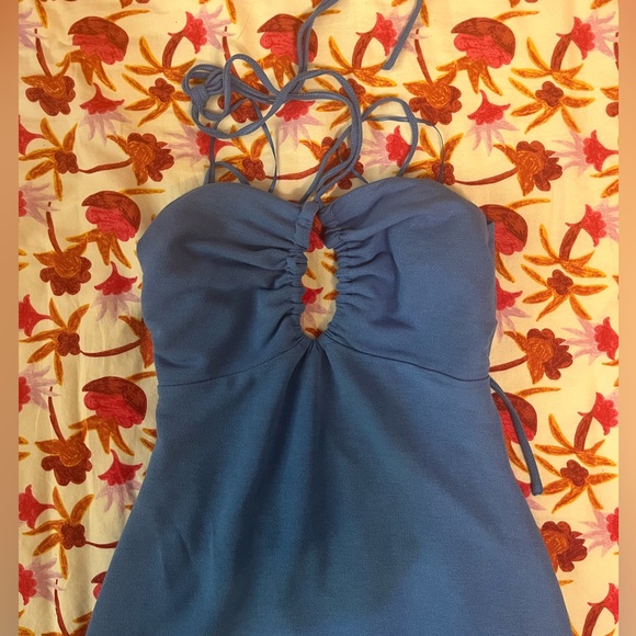 COTTON CANDY LA Blue Bodycon Halter Neck Cutout Mini Dress S - Picture 2 of 5